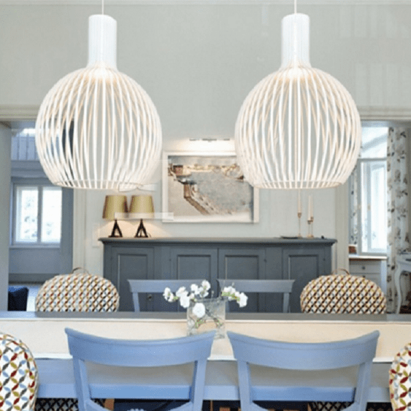 Bee - Wide Wood Birdcage Pendant Light Shade