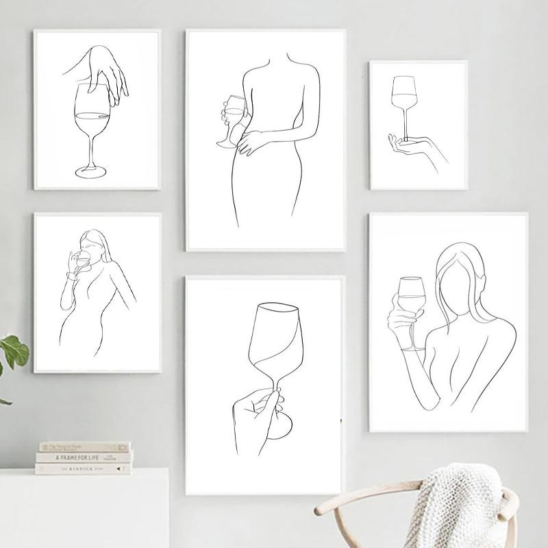 Abstract Wine Woman Canvas Print