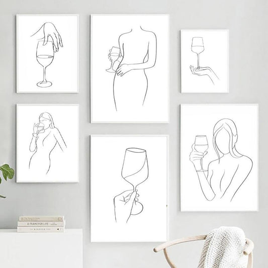 Abstract Wine Woman Canvas Print