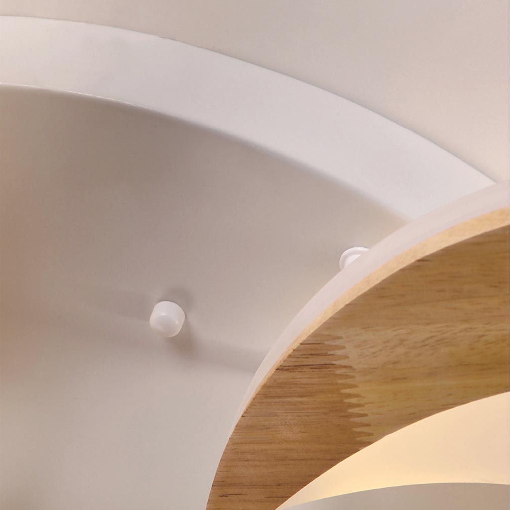 Ceiling Light Flower Petal Flush Mount, Wood & Acrylic