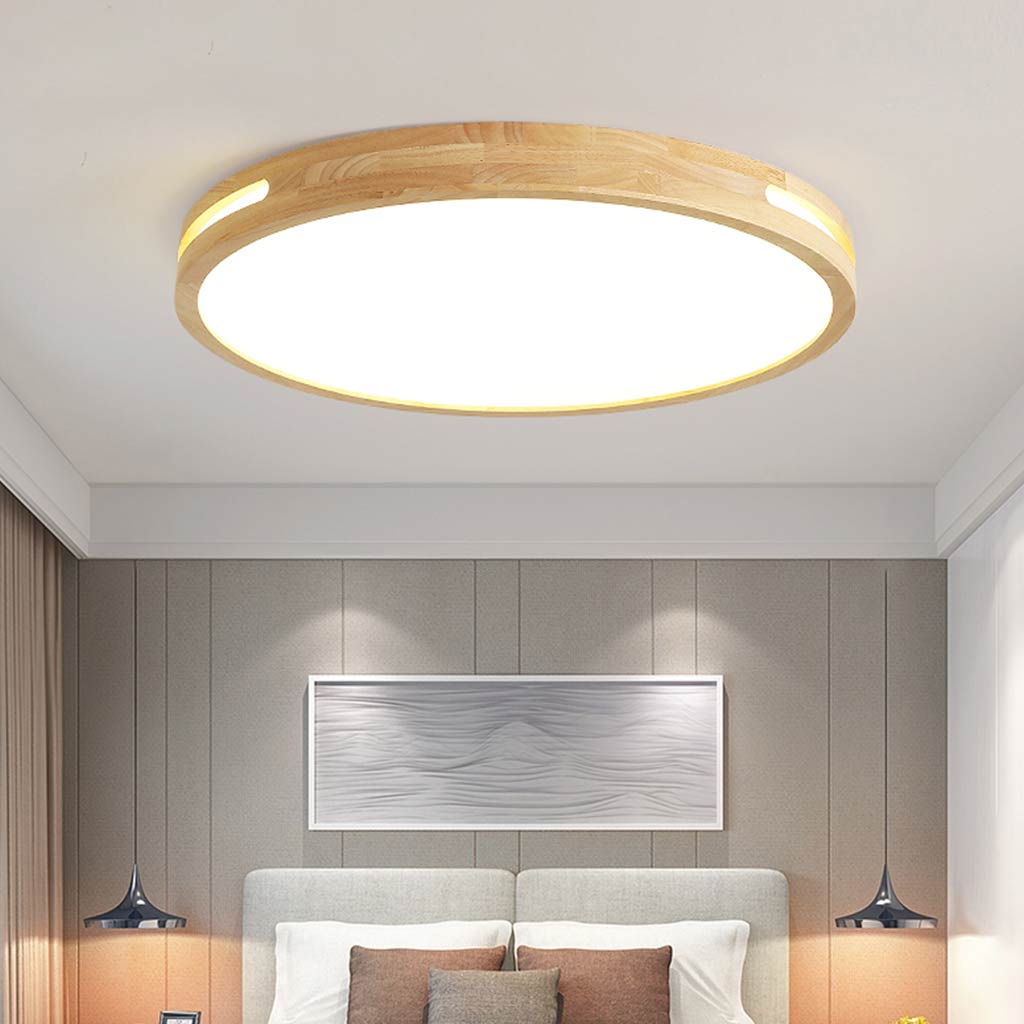 Ceiling Light Flush Mount Modern Round / Square, Wood