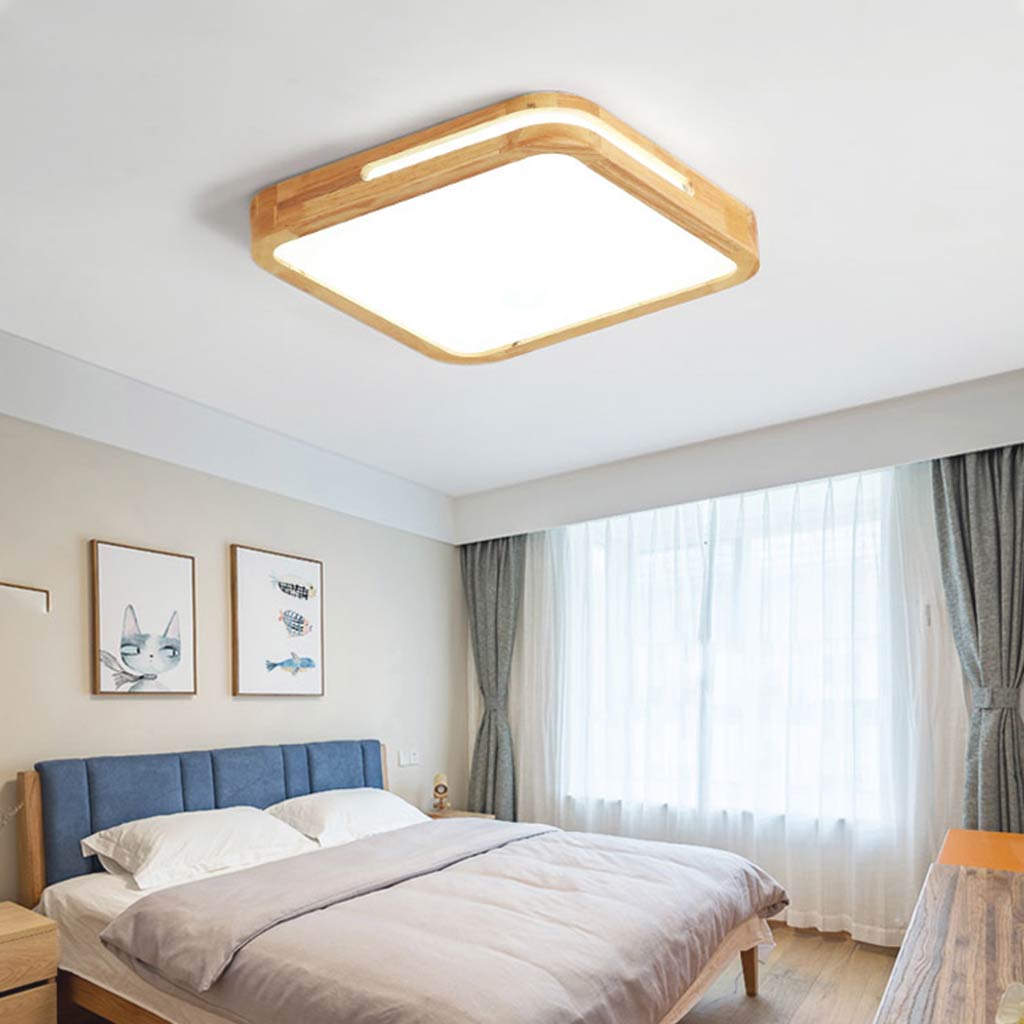 Ceiling Light Flush Mount Modern Round / Square, Wood