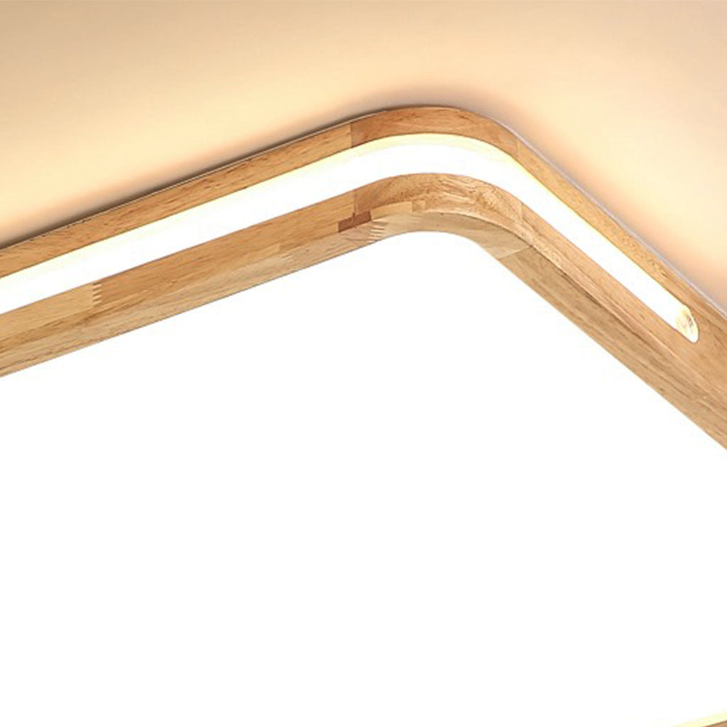Ceiling Light Flush Mount Modern Round / Square, Wood