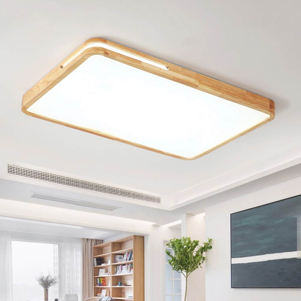 Ceiling Light Flush Mount Modern Round / Square, Wood