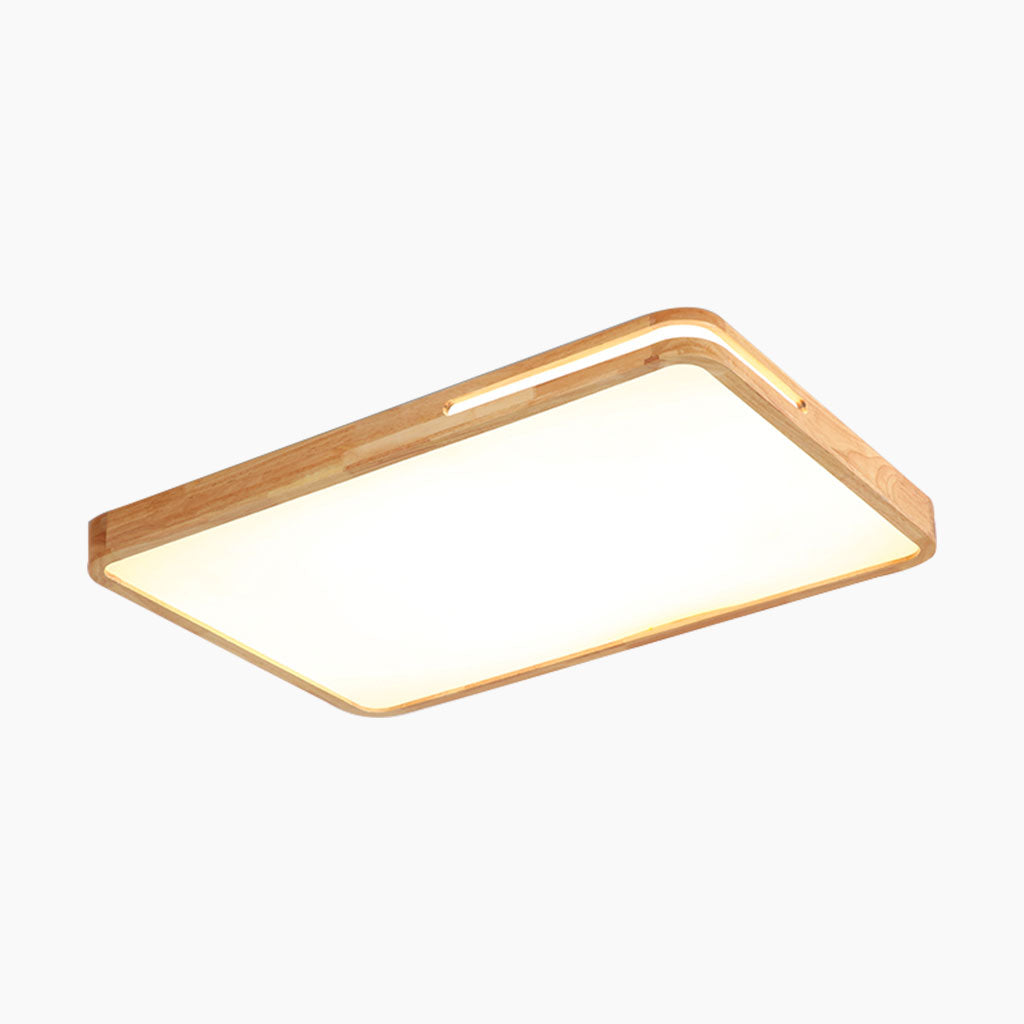 Ceiling Light Flush Mount Modern Round / Square, Wood