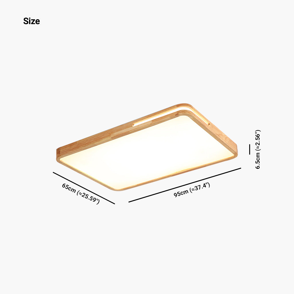 Ceiling Light Flush Mount Modern Round / Square, Wood