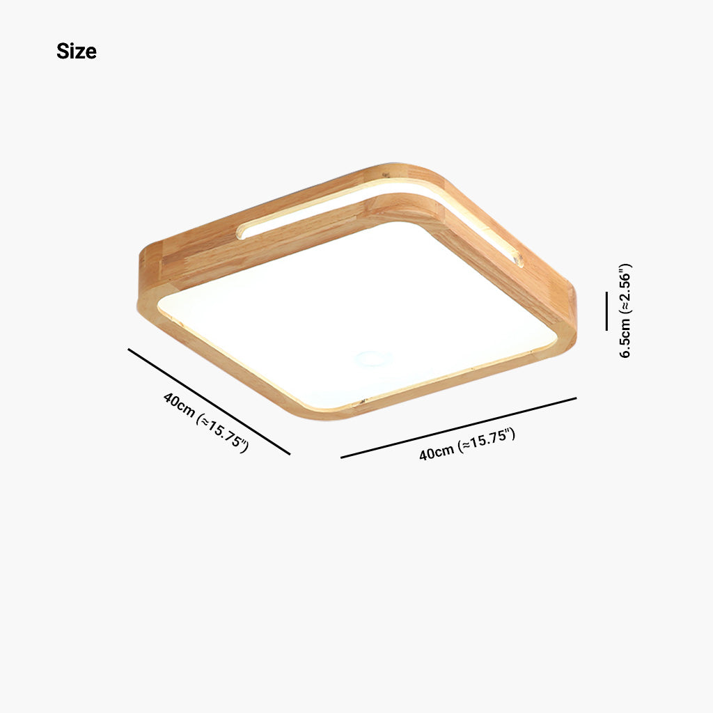 Ceiling Light Flush Mount Modern Round / Square, Wood
