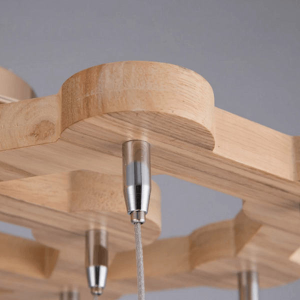 Wooden Orb Sphere Cluster Chandelier