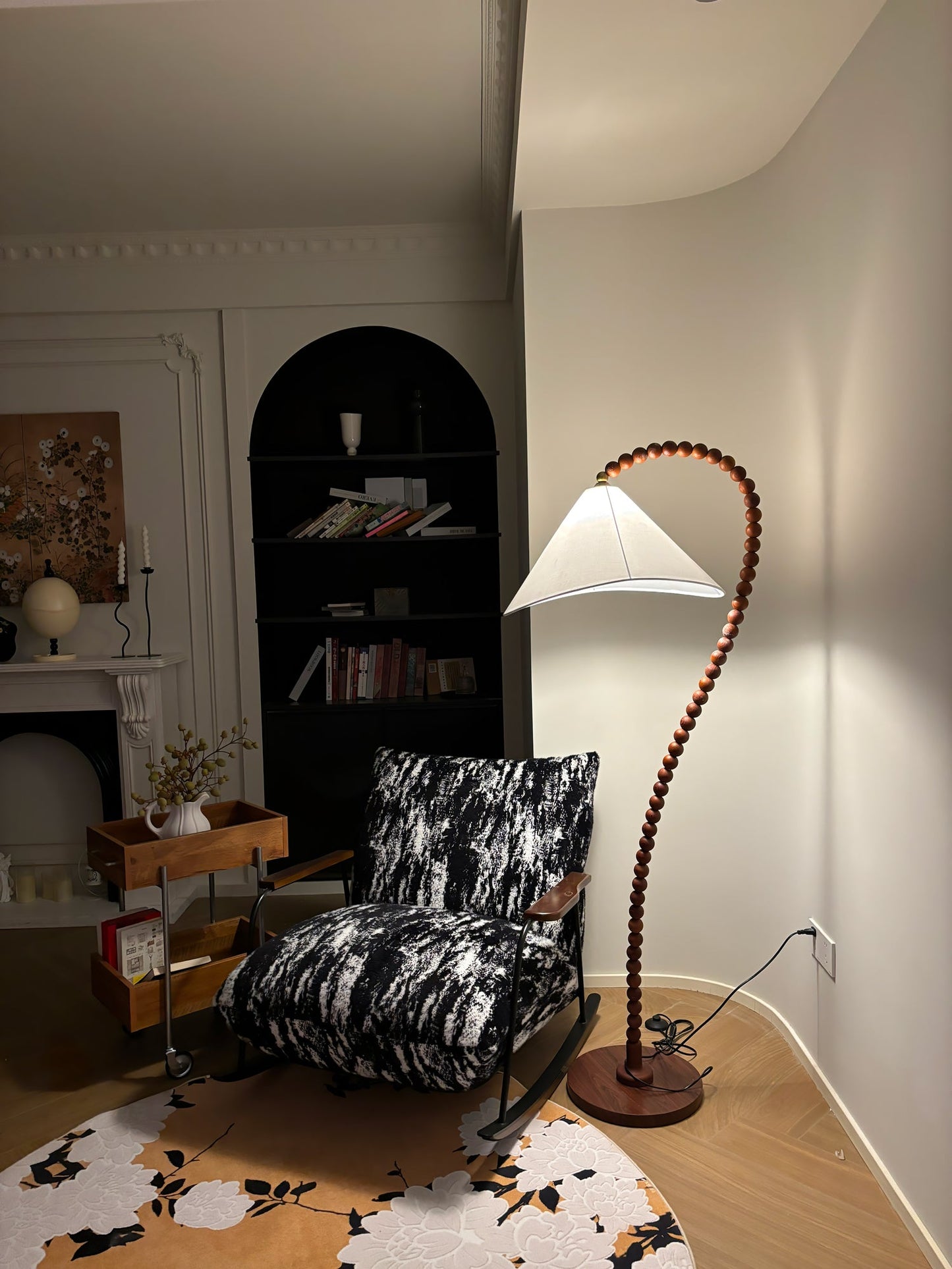 Wooden Bead Floor Lamp Decor