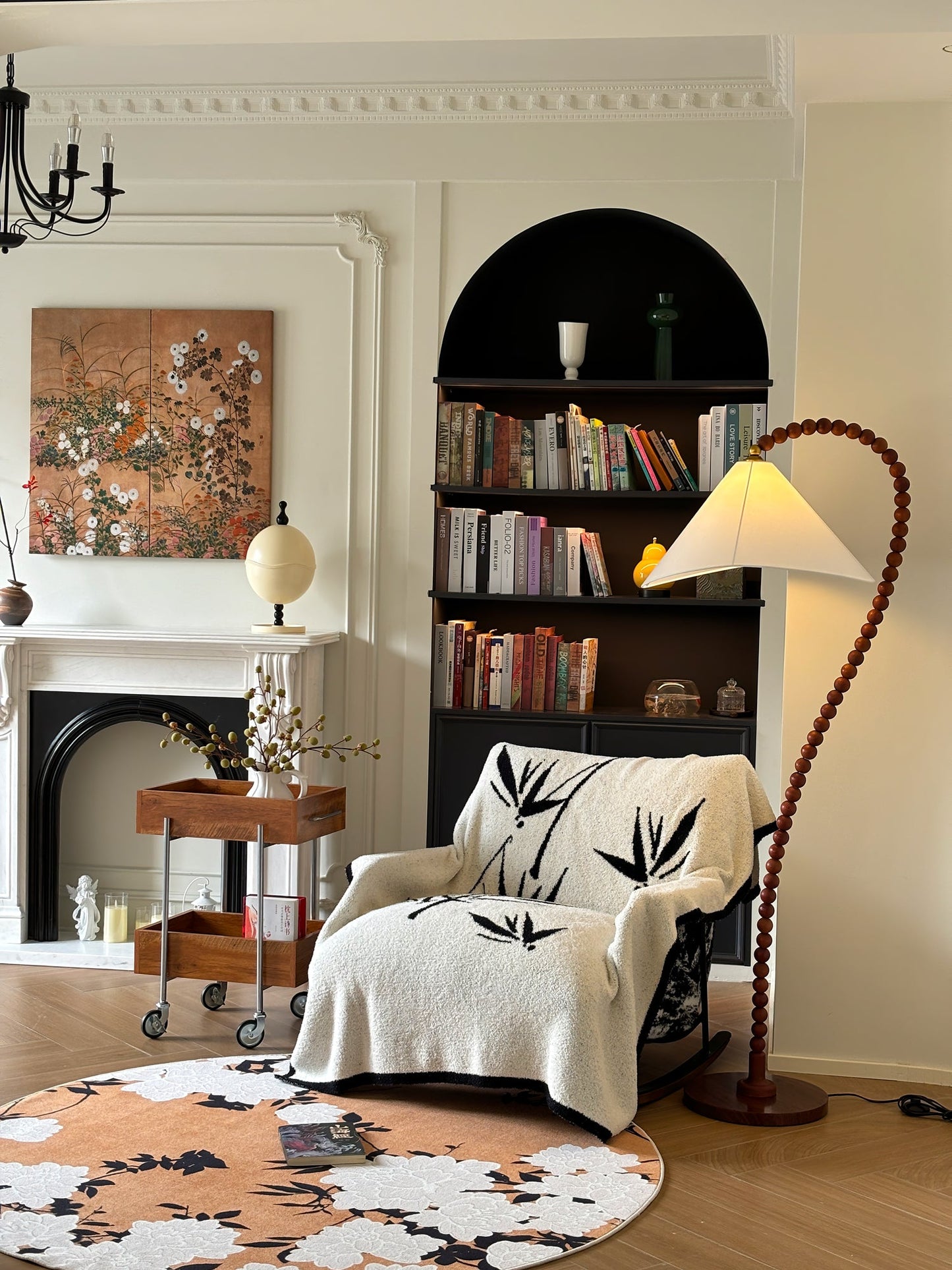 Wooden Bead Floor Lamp Decor