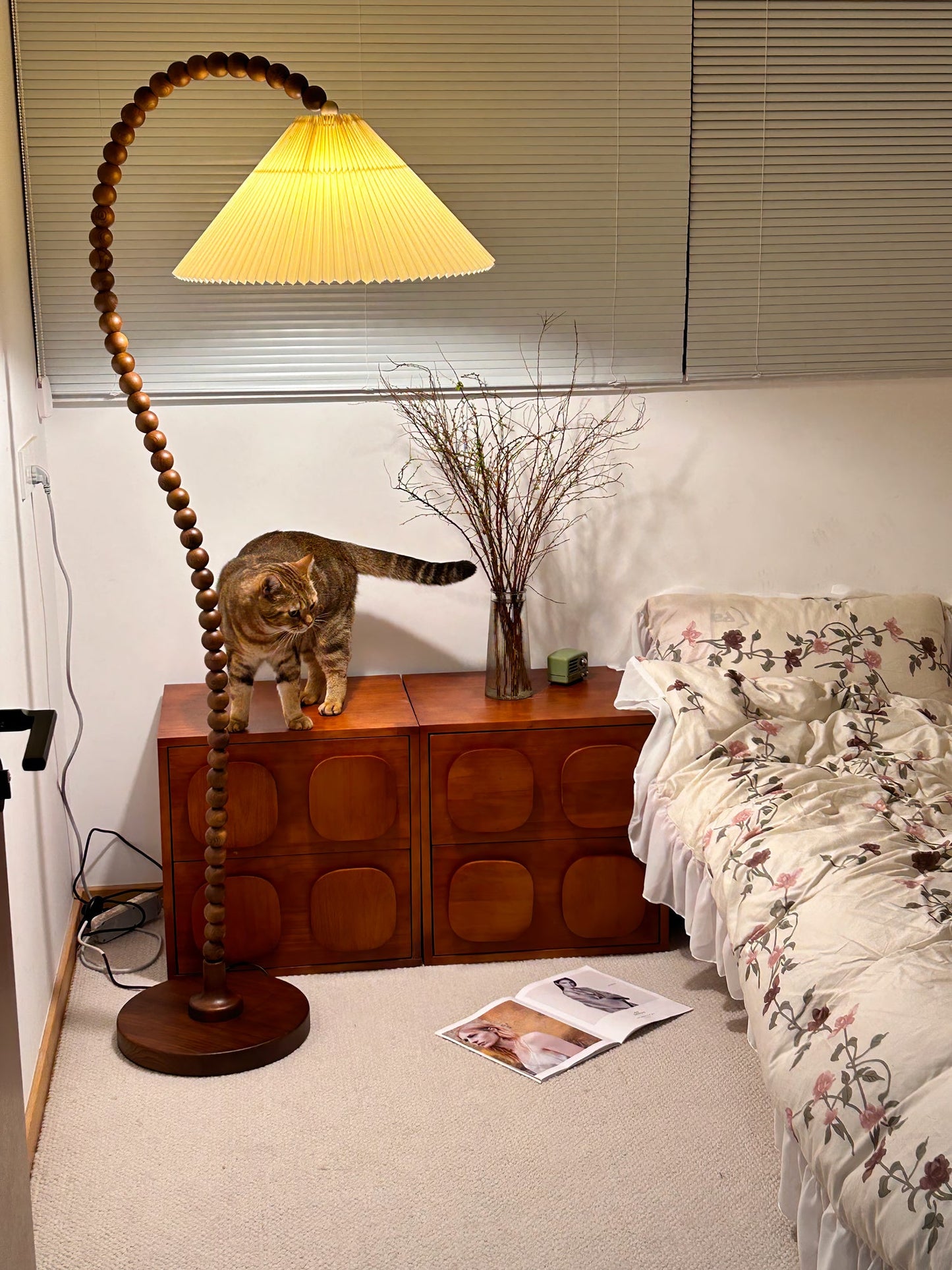 Wooden Bead Floor Lamp Decor