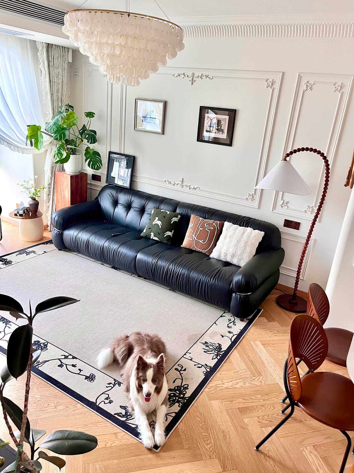 Wooden Bead Floor Lamp Decor