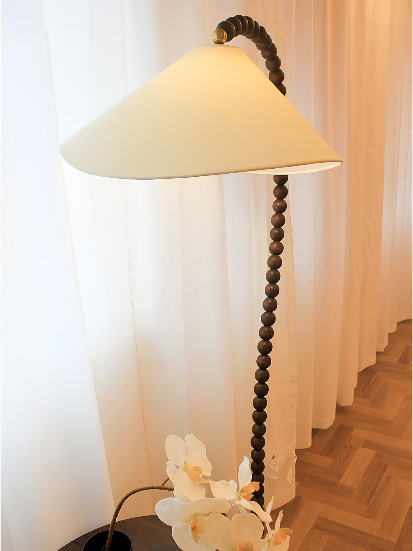 Wooden Bead Floor Lamp Decor