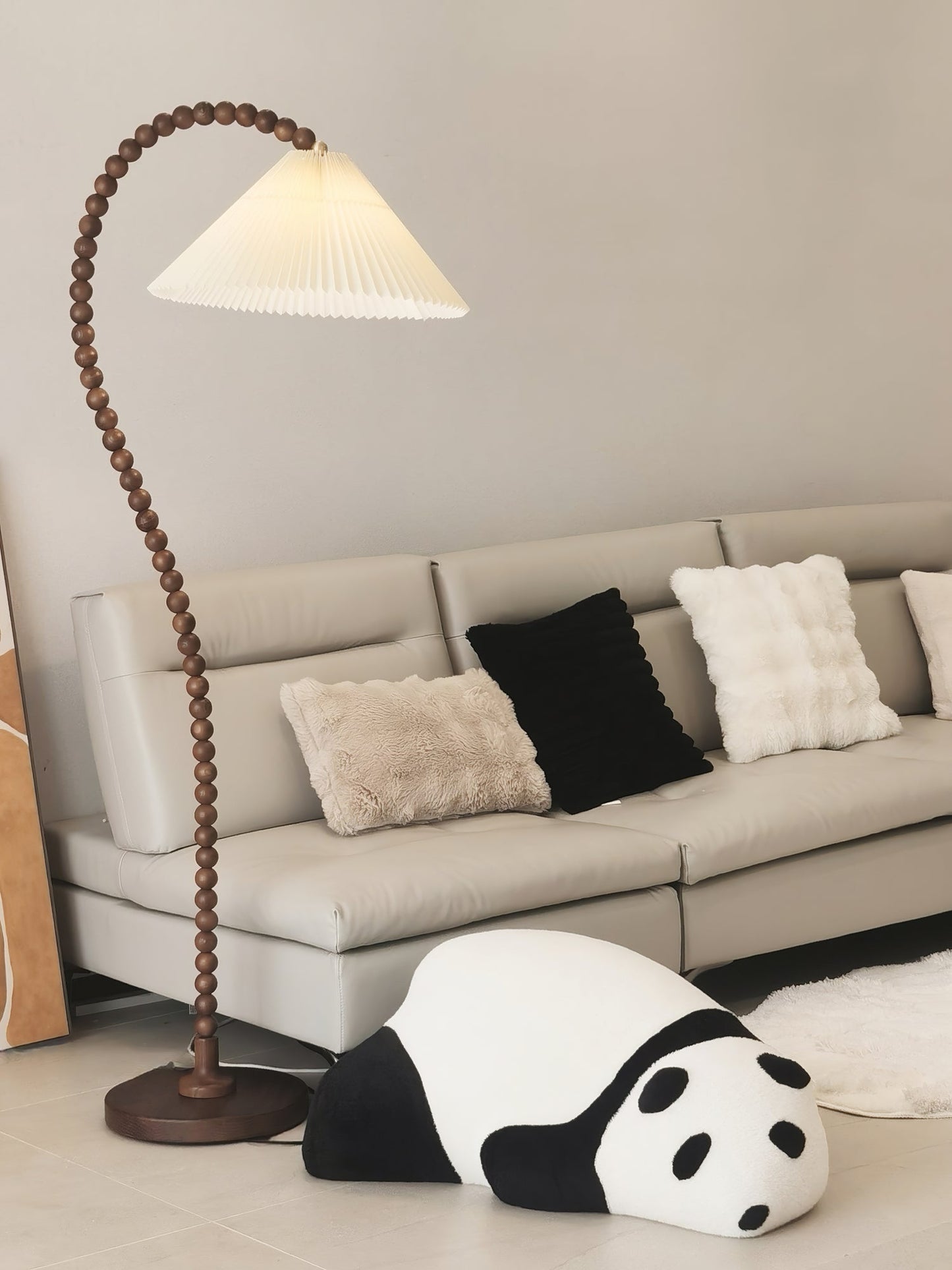 Wooden Bead Floor Lamp Decor