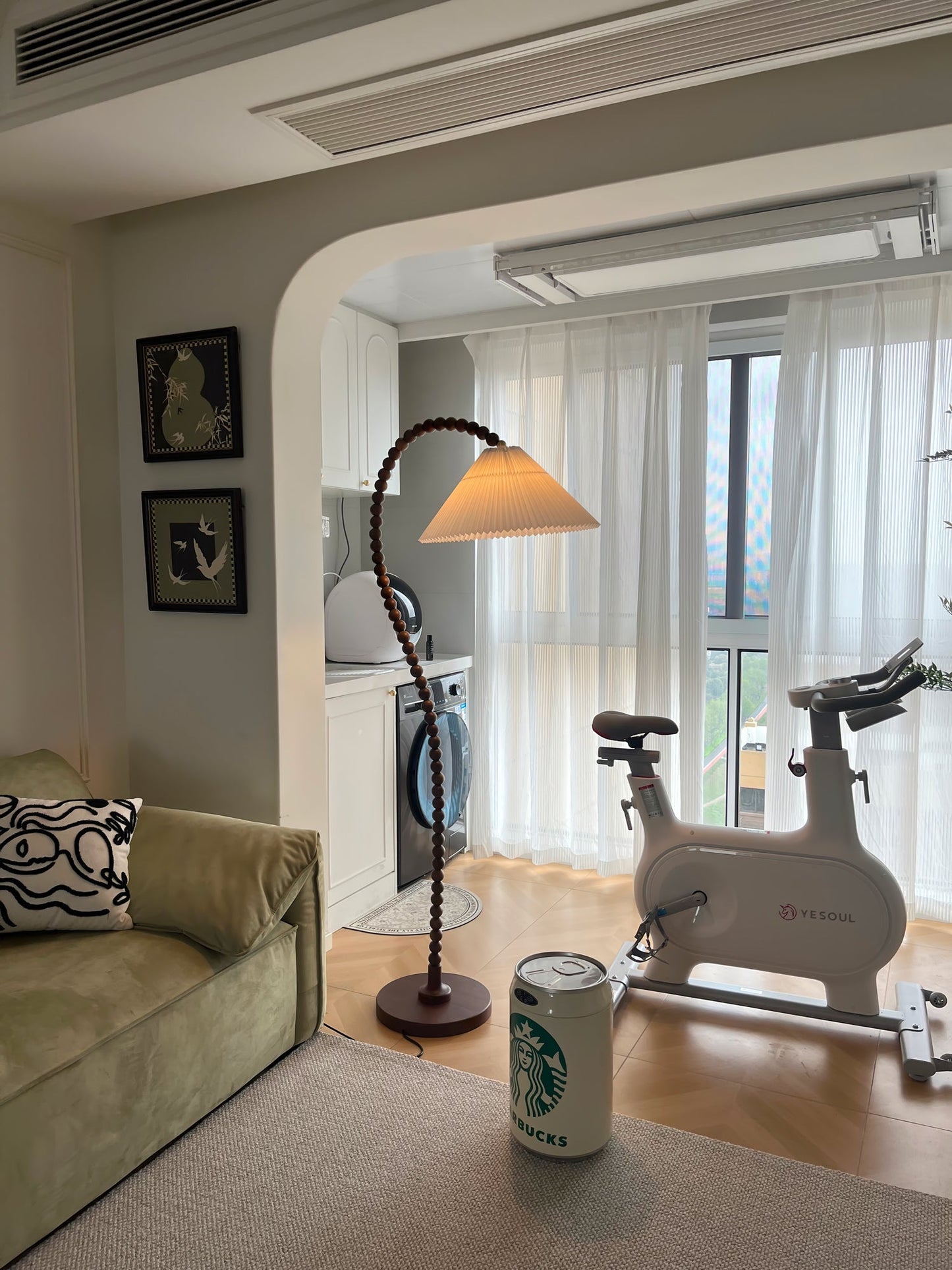 Wooden Bead Floor Lamp Decor