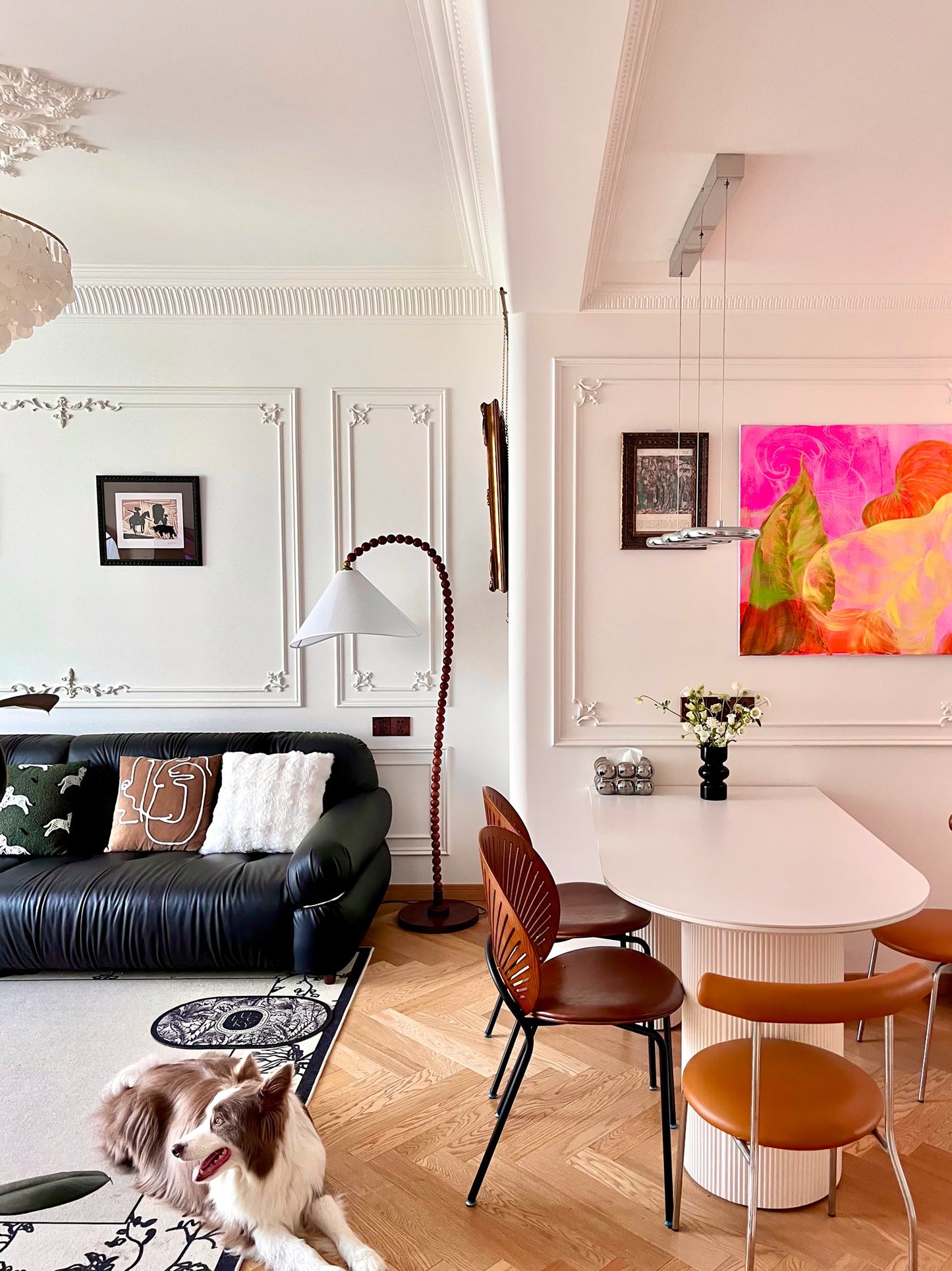 Wooden Bead Floor Lamp Decor