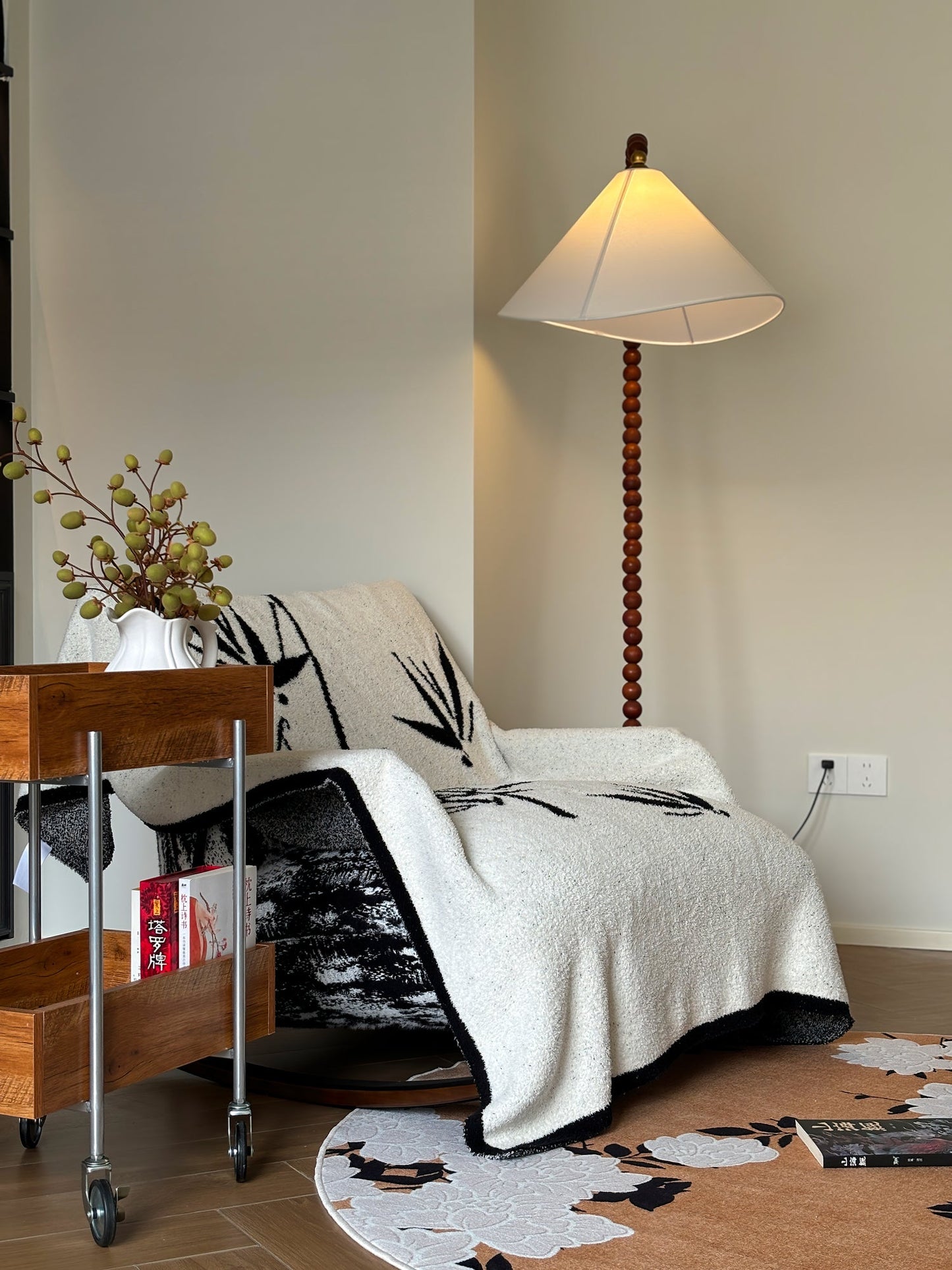 Wooden Bead Floor Lamp Decor