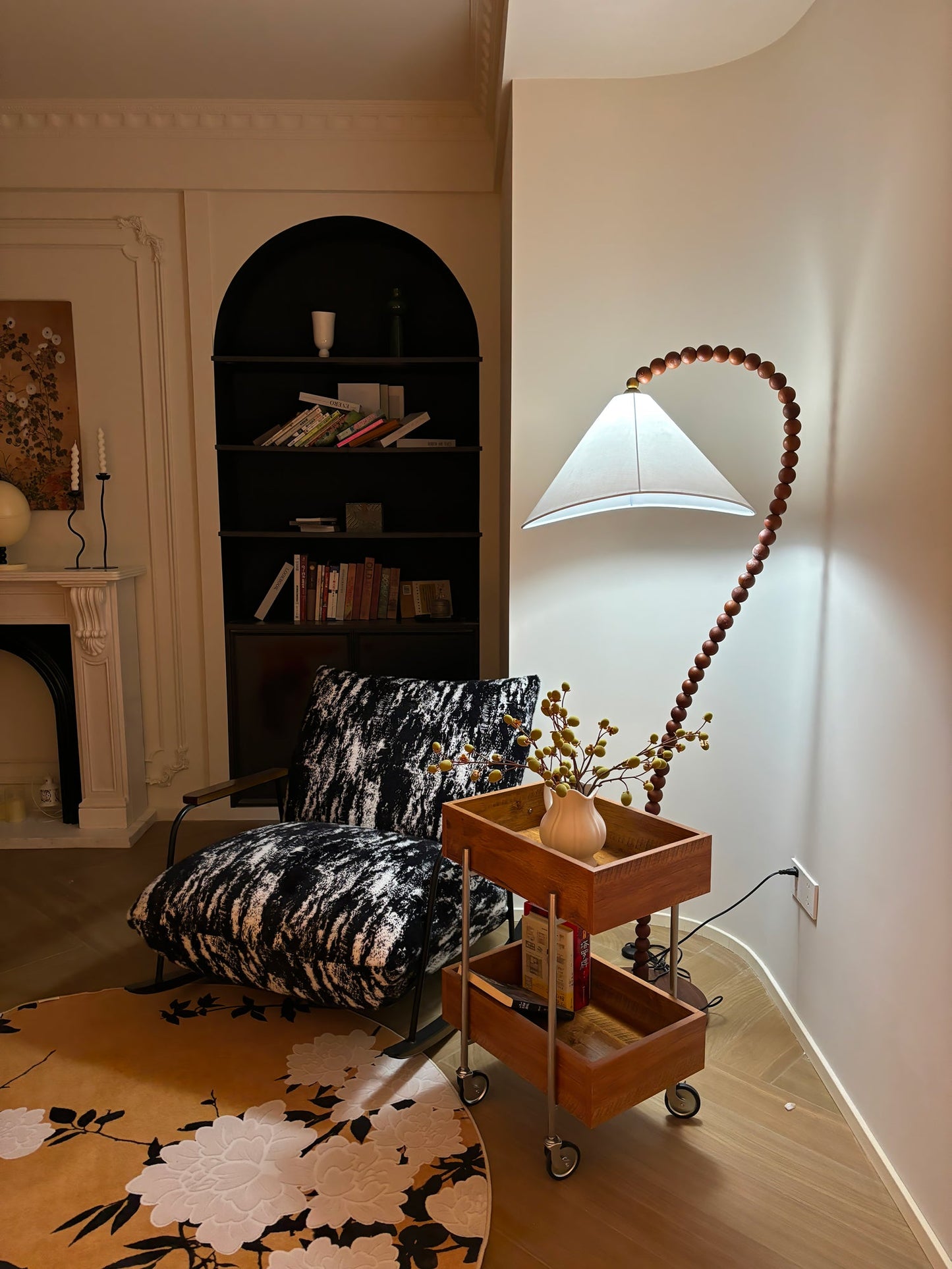 Wooden Bead Floor Lamp Decor