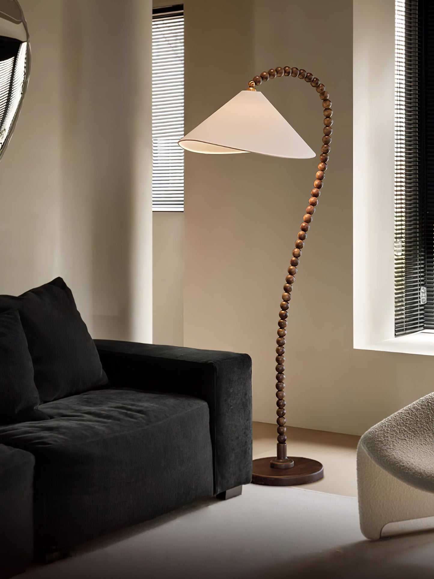 Wooden Bead Floor Lamp Decor
