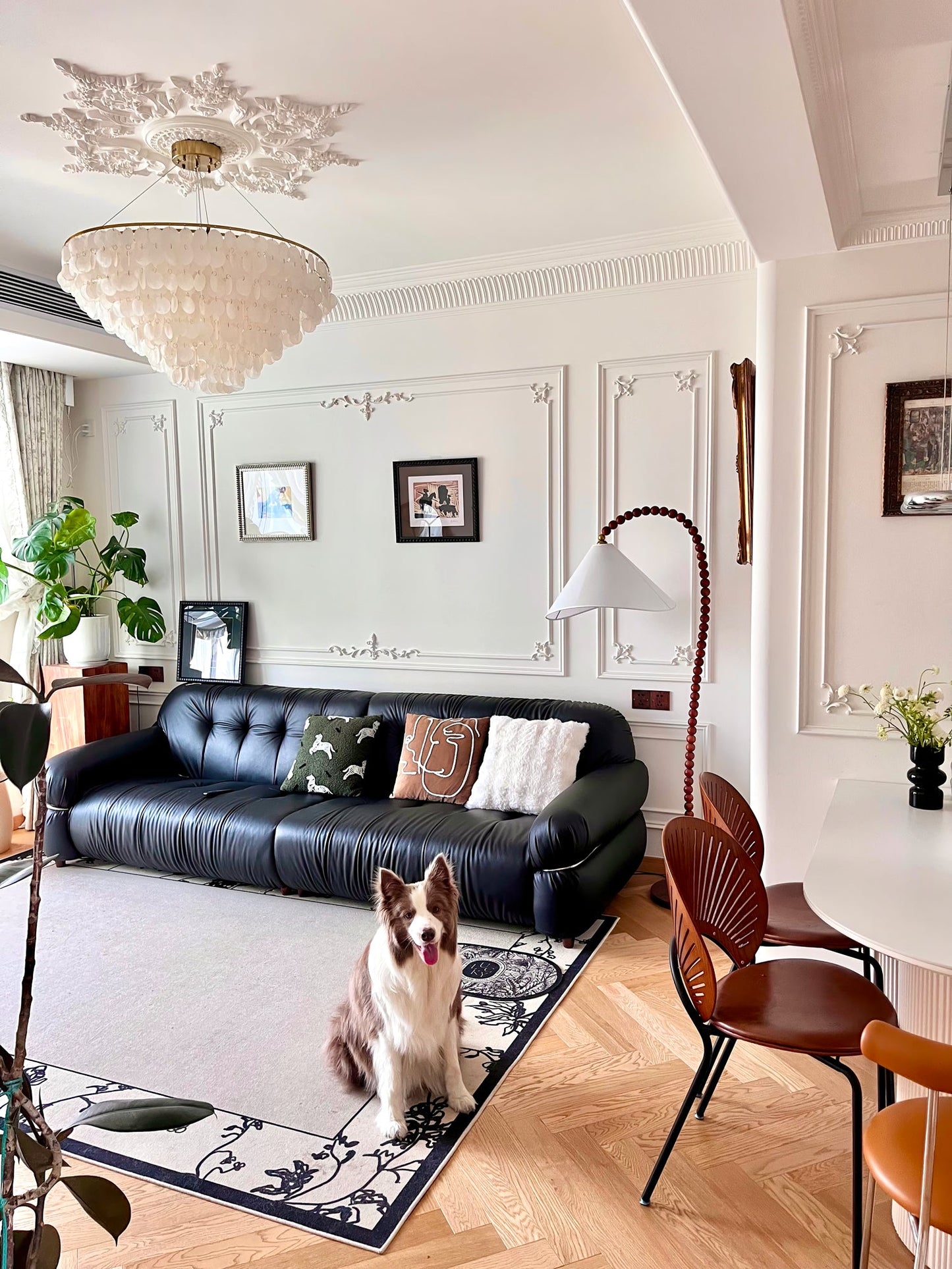 Wooden Bead Floor Lamp Decor