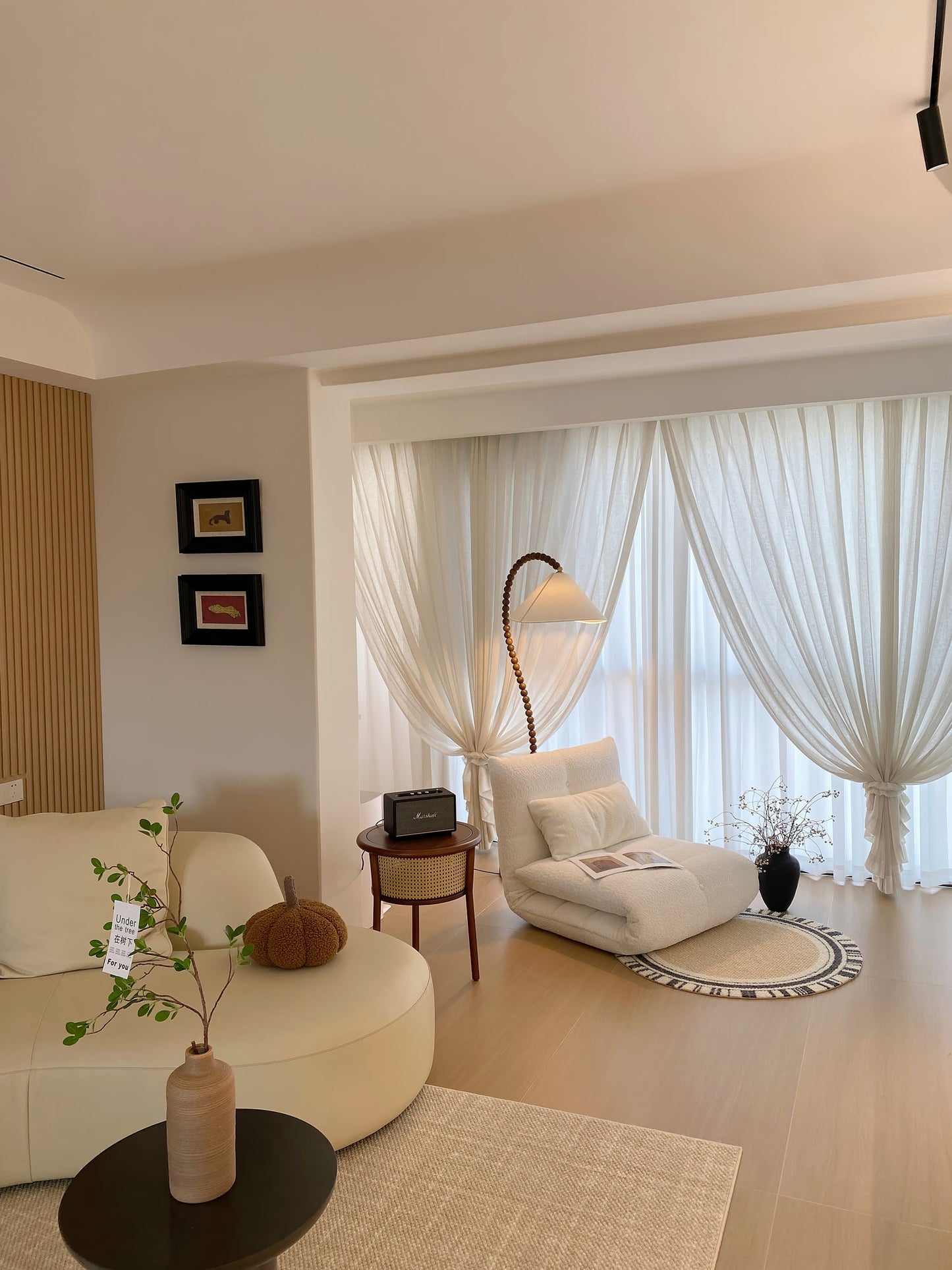 Wooden Bead Floor Lamp Decor