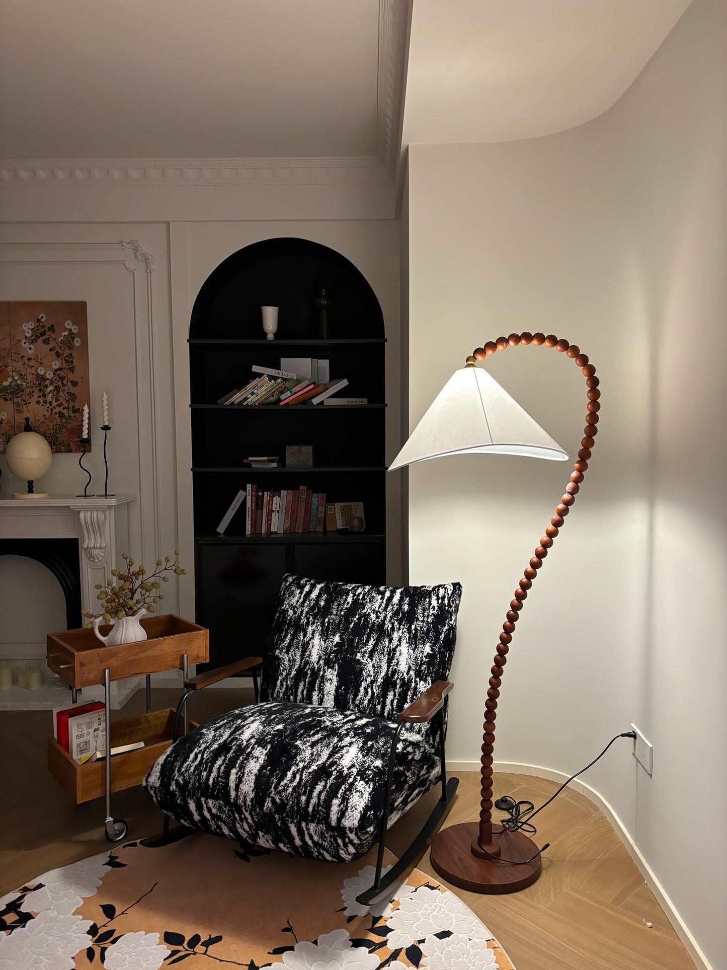 Wooden Bead Floor Lamp Decor
