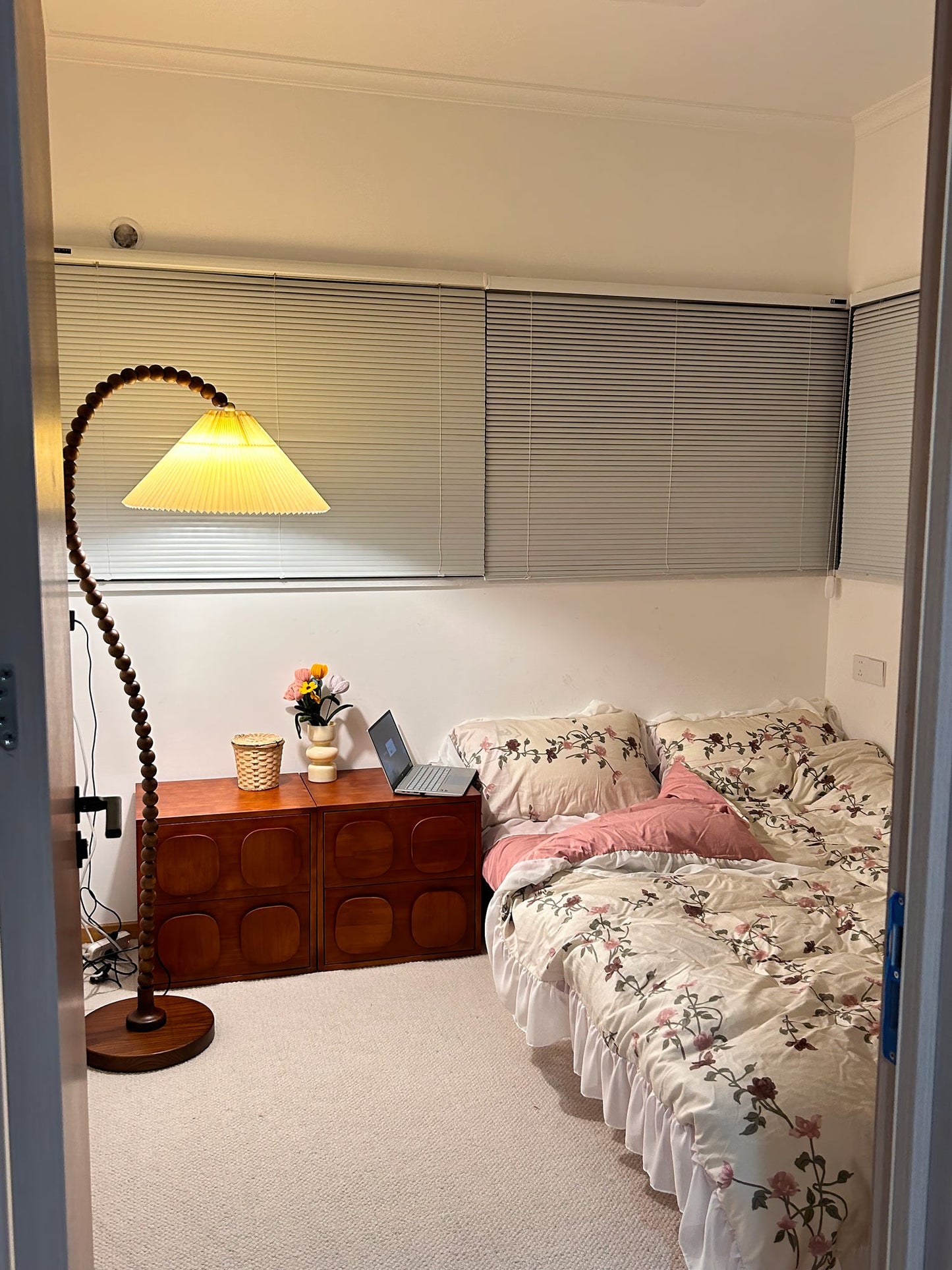 Wooden Bead Floor Lamp Decor