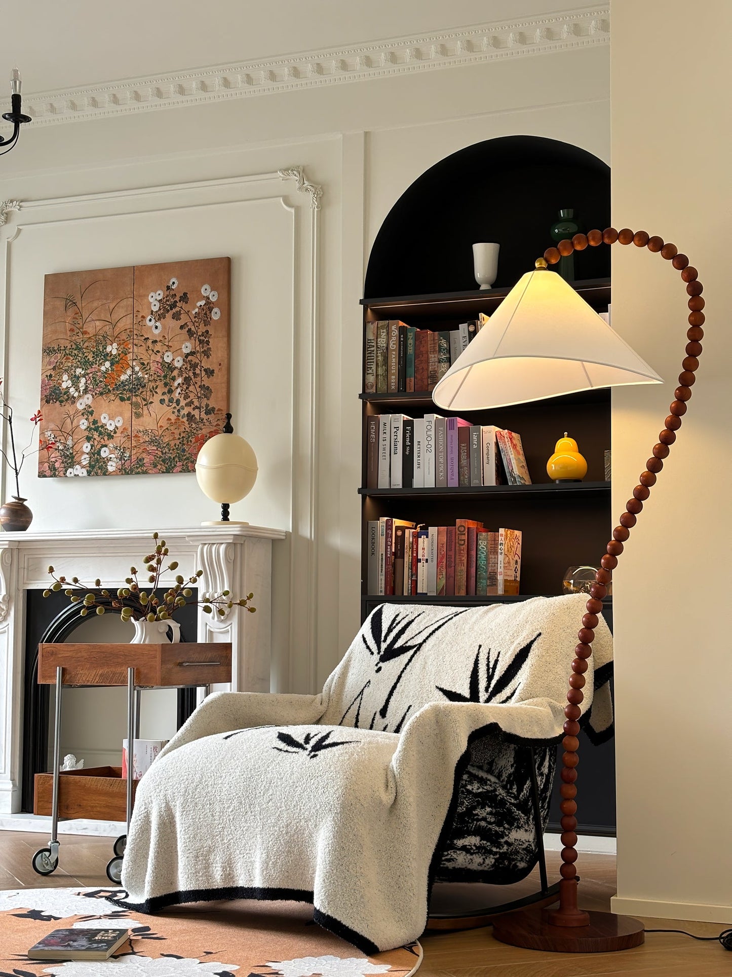 Wooden Bead Floor Lamp Decor