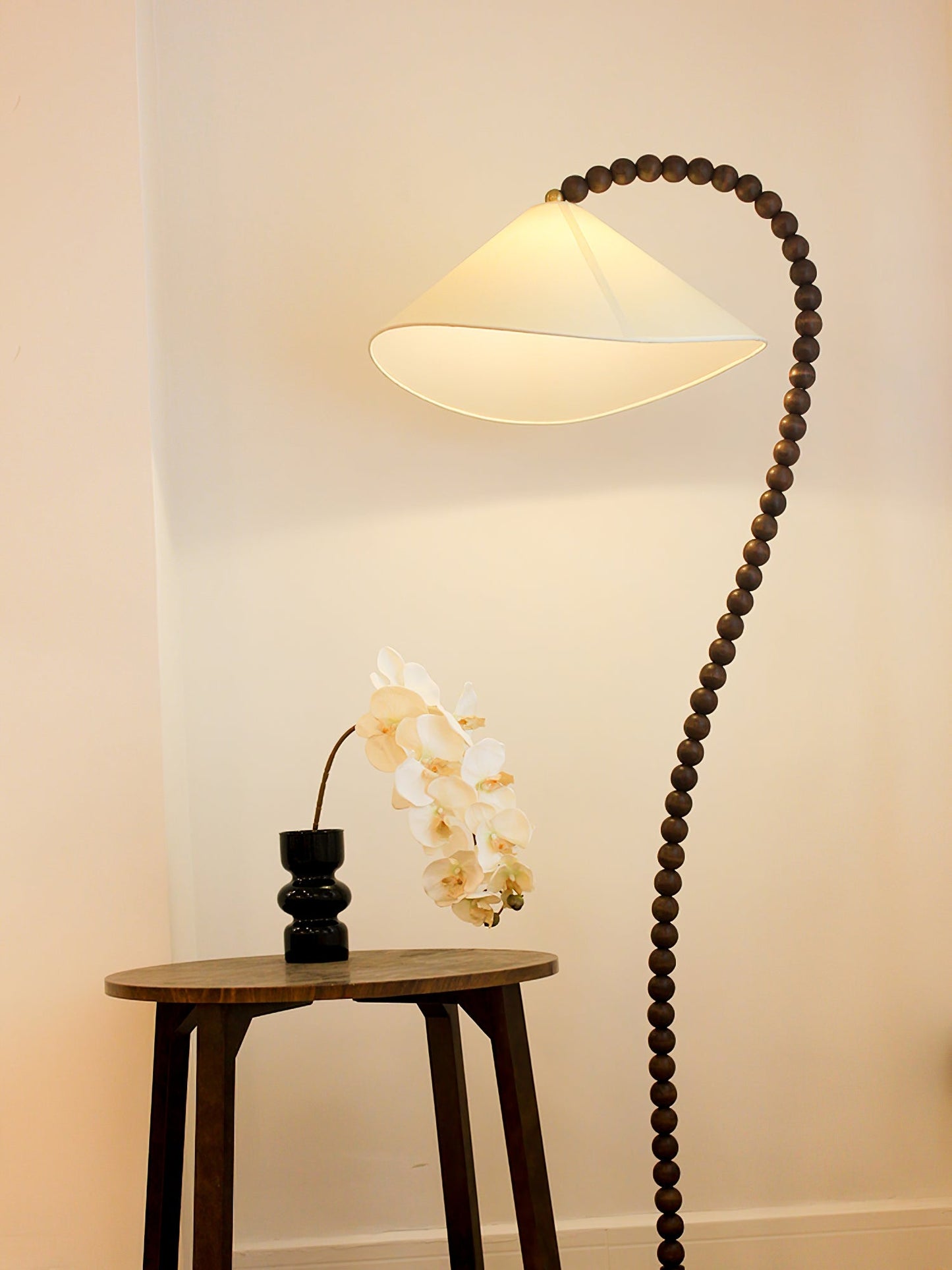 Wooden Bead Floor Lamp Decor