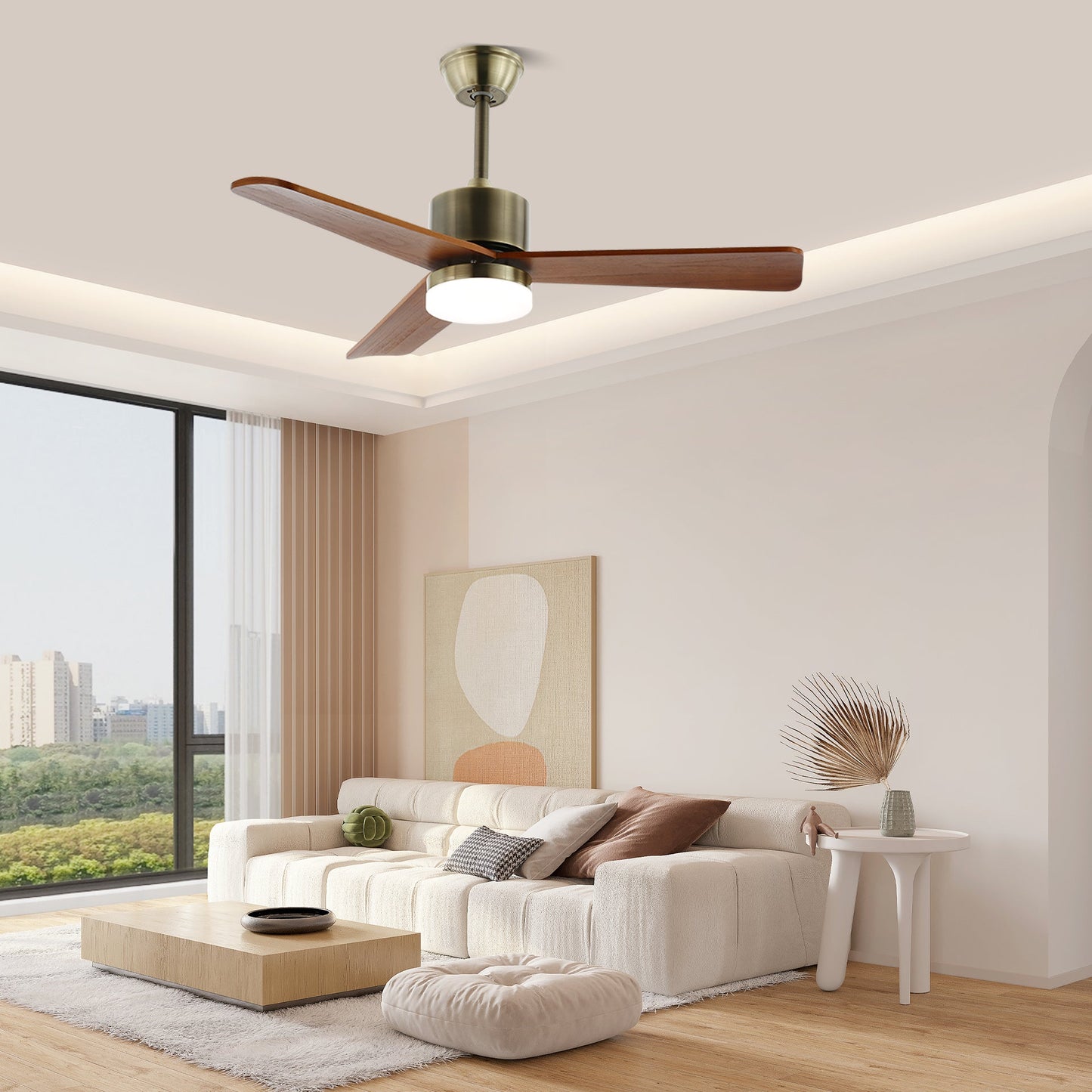 Zephyr Wooden Ceiling Fan Light