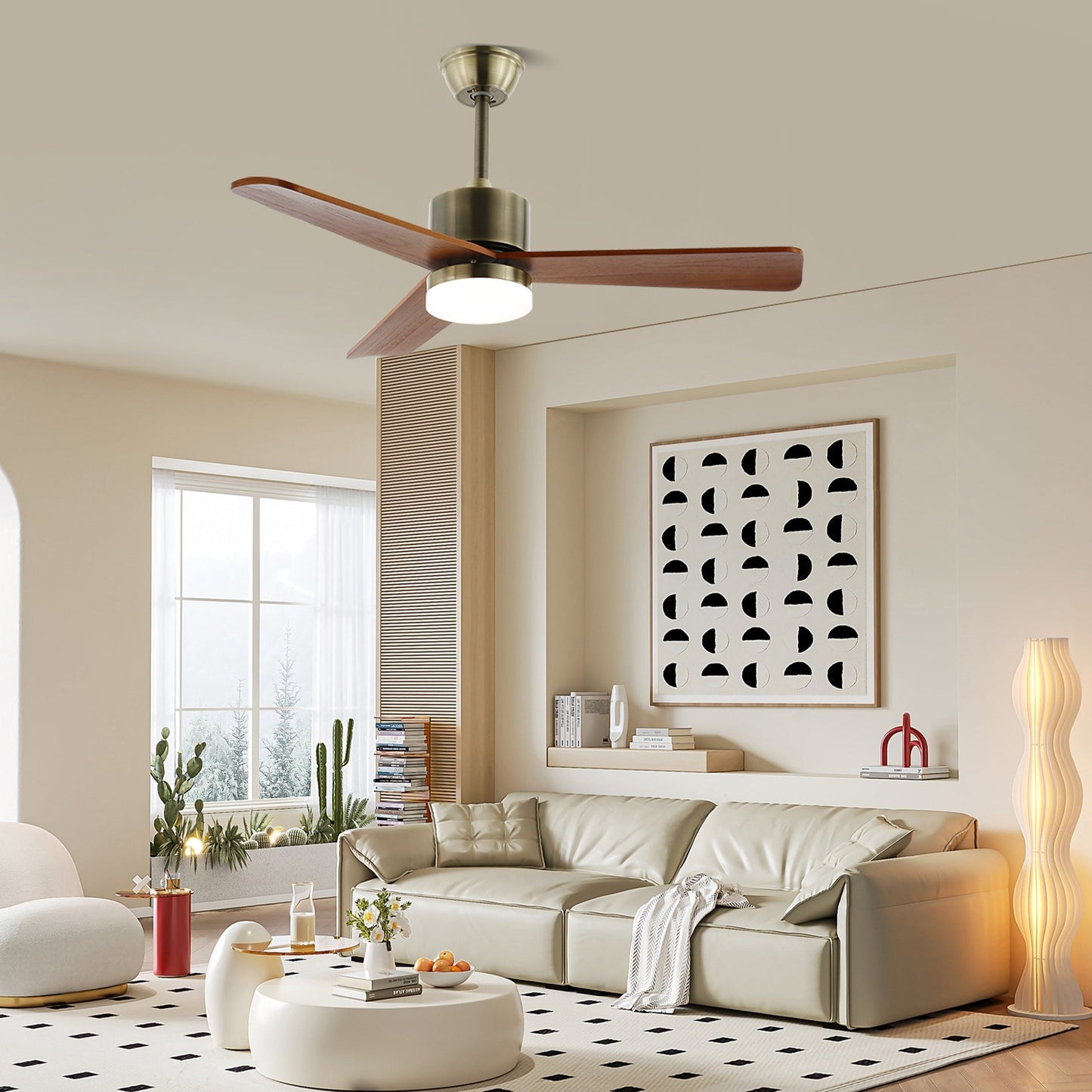 Zephyr Wooden Ceiling Fan Light