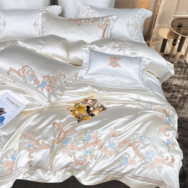 Esana White Embroidery Egyptian Cotton Bedding Set