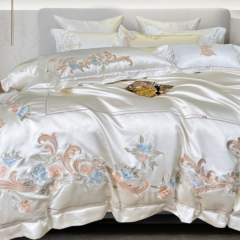 Esana White Embroidery Egyptian Cotton Bedding Set