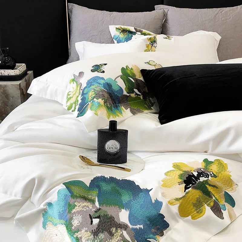 Adonis Embroidered Egyptian Cotton Bedding Set