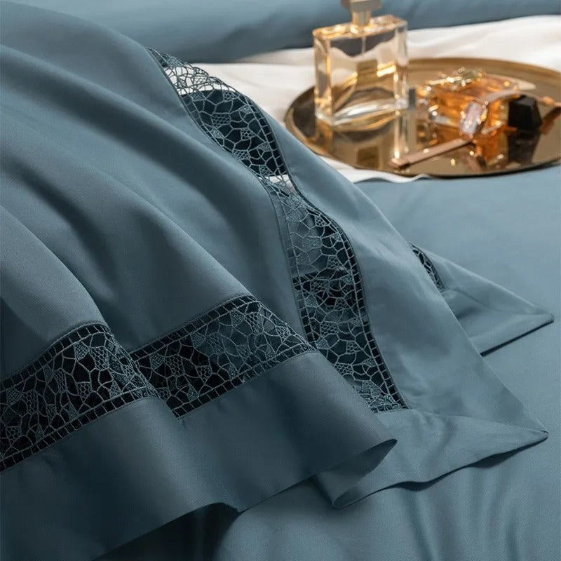 Elysium Blue Egyptian Cotton Bedding Set