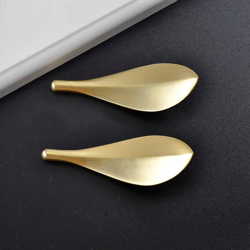 Golden Leaf Cabinet Handles - Nordic Side - 