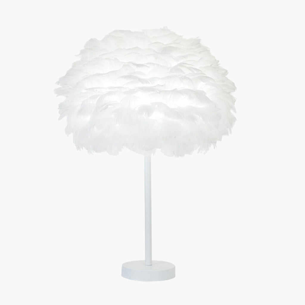 Feather Table Lamp Minimalist Bloom, All White
