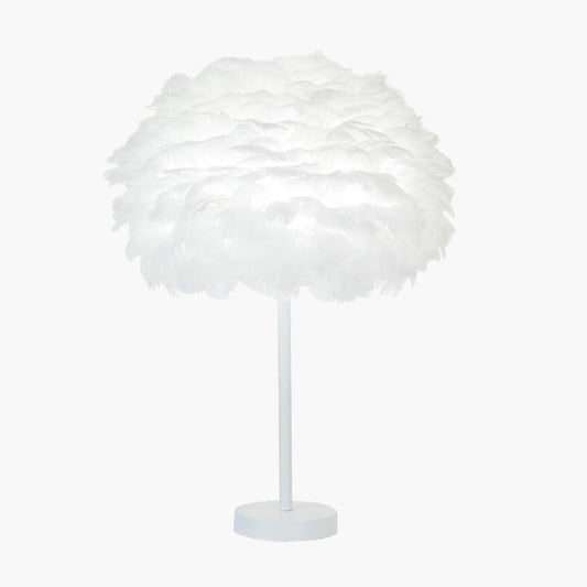 Feather Table Lamp Minimalist Bloom, All White