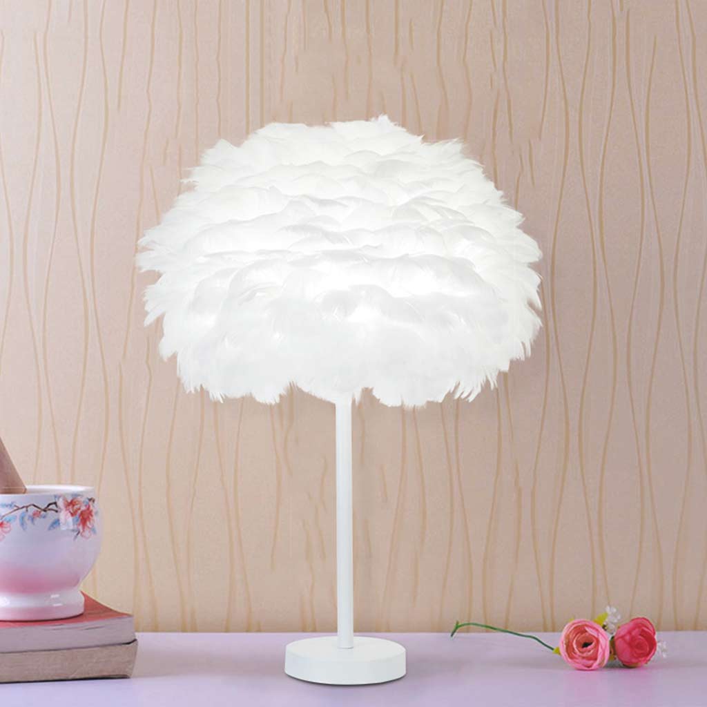 Feather Table Lamp Minimalist Bloom, All White