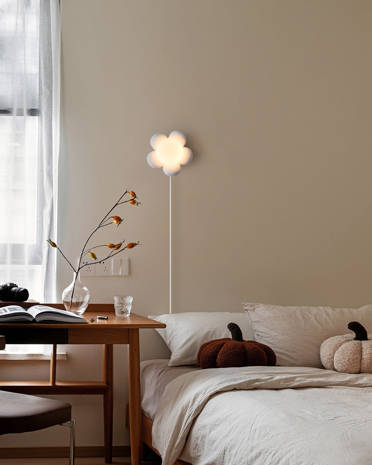 Bloom Flower Plug In Wall Lamp