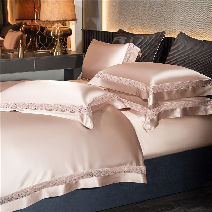 Willa Rose Gold Satin Bedding Set