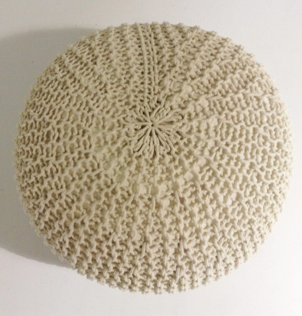 Handmade Round Knitted Pouf - Nordic Side - 06-01, feed-cl0-over-80-dollars, gfurn, hide-if-international, us-ship
