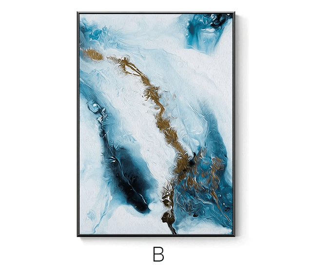 Stroke of Blue Stretched Canvas - Nordic Side - 3 piece, Acrylic Image, canvas art, spo-enabled