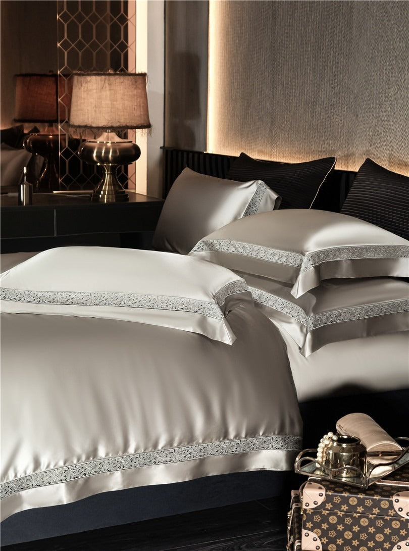 Willa Ash Modern Satin Bedding Set