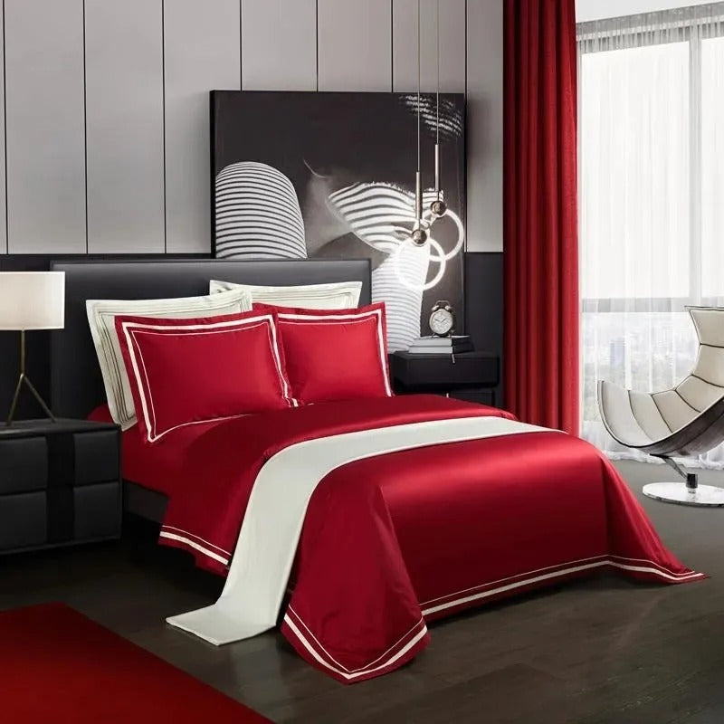 Ona Red Luxury Bedding Set