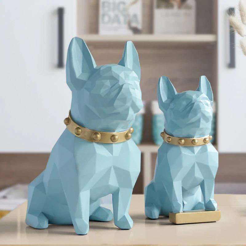HomeQuill‚Ñ¢ Geometric French Bulldog Tabletop Statue - Nordic Side - 