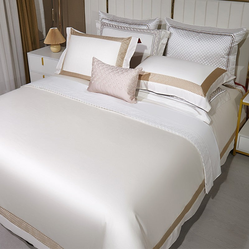 Sinatra White Egyptian Cotton Bedding Set