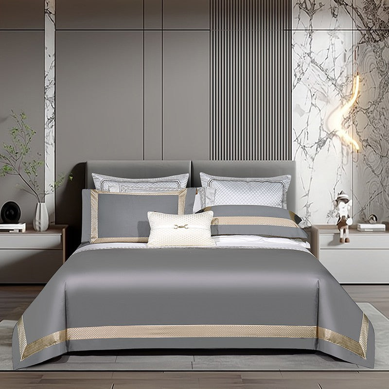 Sinatra Grey Egyptian Cotton Bedding Set