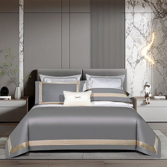 Sinatra Grey Egyptian Cotton Bedding Set