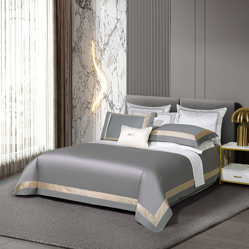 Sinatra Grey Egyptian Cotton Bedding Set